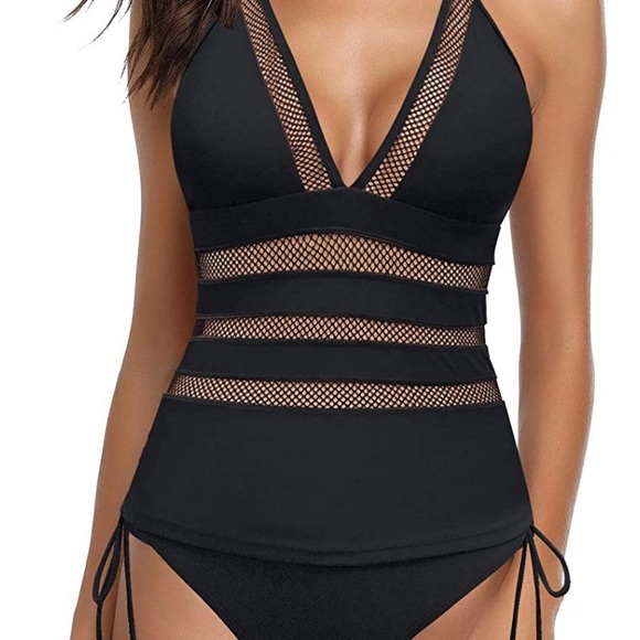 ACKKIA Other - ACKKIA V-Neck Halter Hollow Out Top Tankini Set